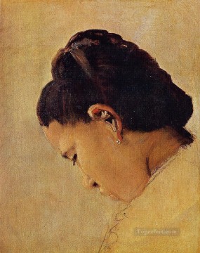 head ana capril girl portrait Painting - head of a girl 1879